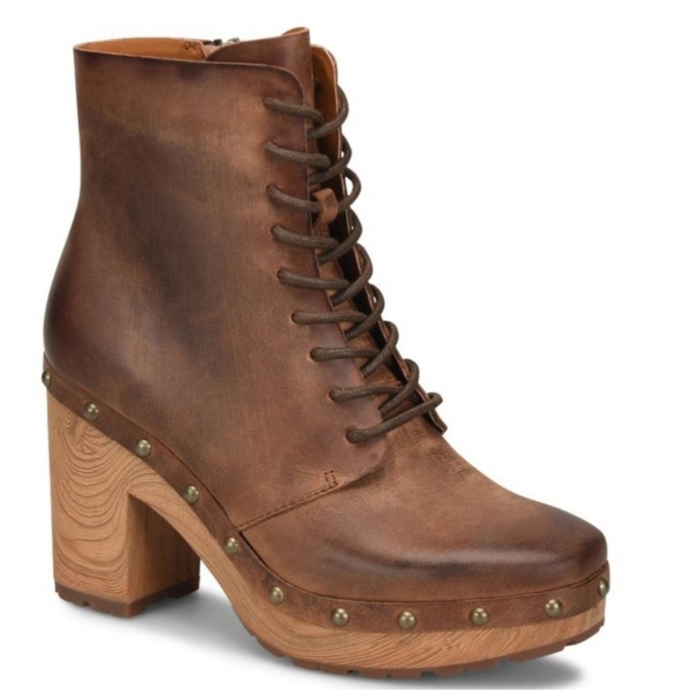 Kork-Ease Sherborn Brown Lion Platform Bootie Womens Size 7.5 M